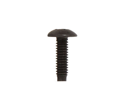 Macro shot of a 10-32 rack screw with a white background