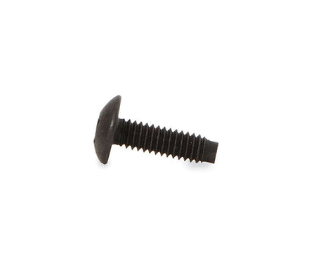 Detailed view of a 12-24 rack screw with a white background for contrast