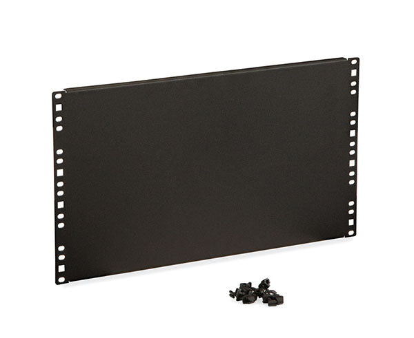 6U black flanged spacer blank with mounting hardware included