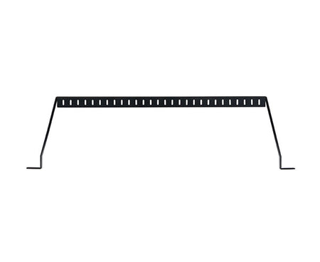 Top view of a 5" D-flanged lacing bar designed for organizing cables