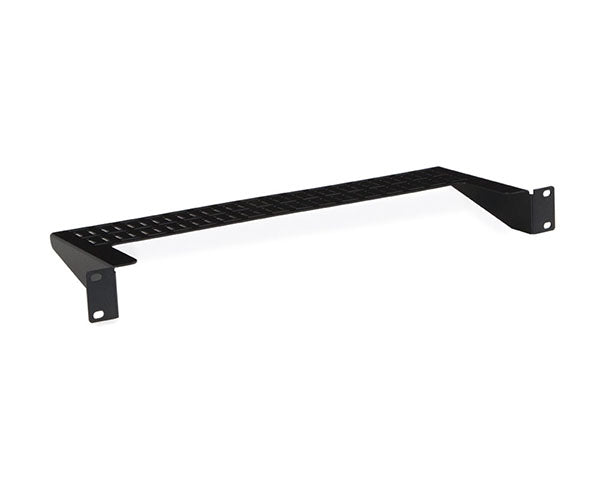 1U rack shelf with integrated metal lacing bracket