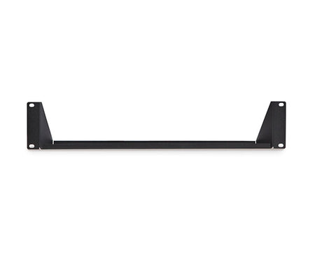 Black 2U Eco Shelf with an included metal mounting bracket