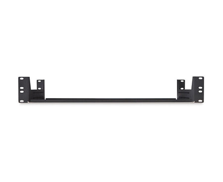 Black 2U adjustable shelf designed for 4-point mounting