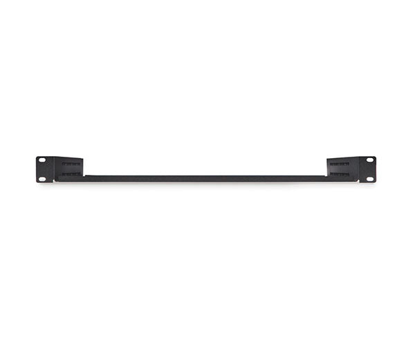 Black 1U vented rack shelf with adjustable depth