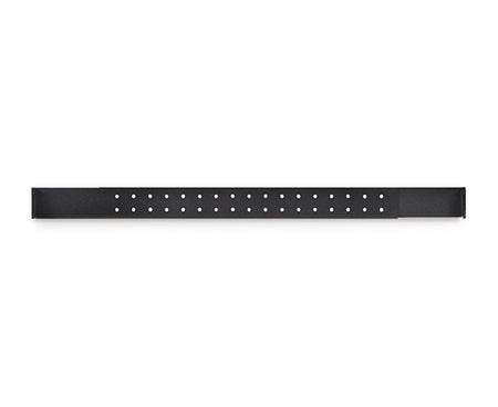 Detailed view of the mounting holes on 1U vented shelf