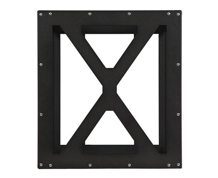 Detail of the 12U Rack's mounting bracket with cross-shaped ventilation cutouts