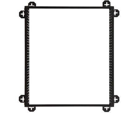 Close-up of the 12U V-Line Rack's mounting holes