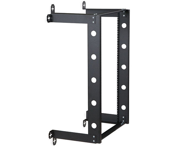 Close-up of the mounting holes on the 16U V-Line Wall Mount Rack