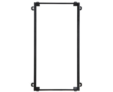 Frontal view of the 21U V-Line Wall Mount Rack's metal bars