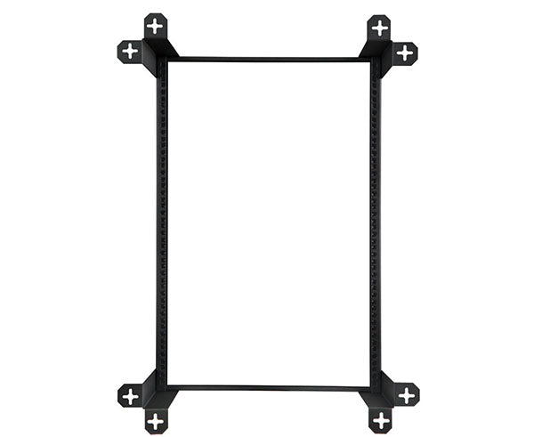 Rear view of the 16U V-Line Wall Mount Rack with mounting brackets
