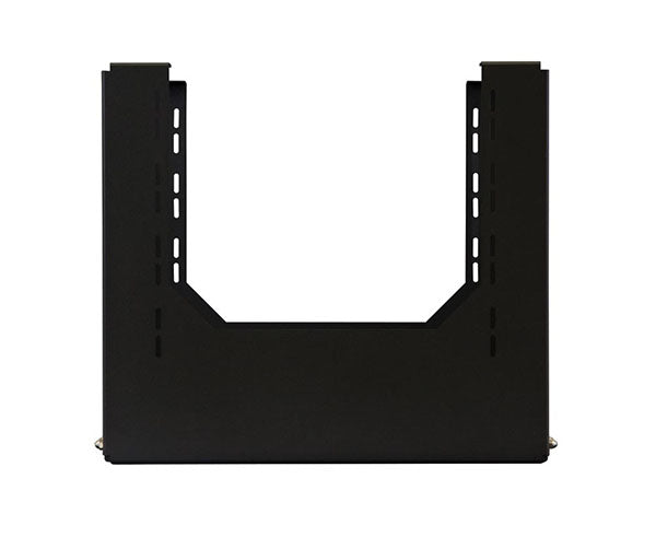 Close-up of the 15U open frame rack's mounting hole designed for network equipment