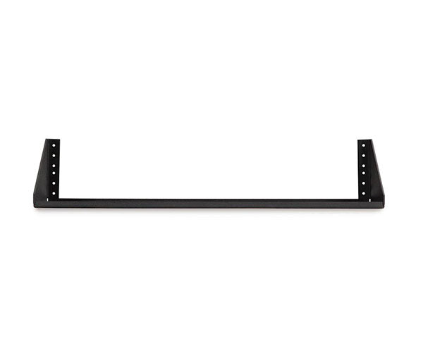 Side view of the 2U 10-32 Tapped V-Rack with a metal reinforcement bar