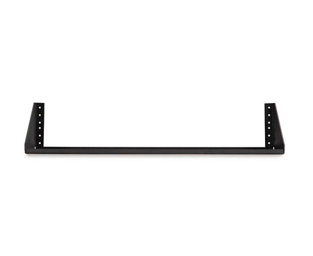 Side view of the 2U 10-32 Tapped V-Rack with a metal reinforcement bar