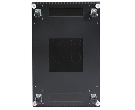 Back panel of the 42U LINIER server cabinet with cable cut outs removed