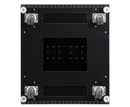 Detail of the 42U LINIER server cabinet's bottom panel wit h cable access