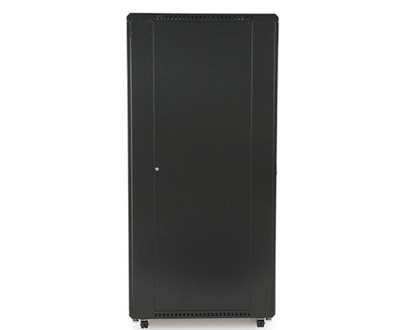 Side view of the 42U LINIER server cabinet showcasing its solid side panel and mobility wheels