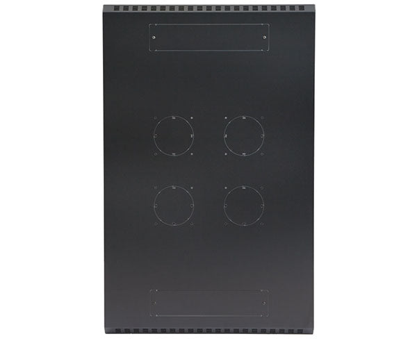 Top view of the 22U LINIER Server Cabinet featuring cable and fan knockouts
