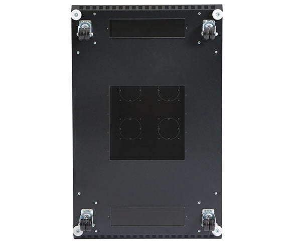 Bottom view of the 22U LINIER Server Cabinet featuring cable knockouts