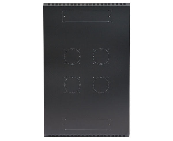 Top view of the on the 27U LINIER server cabinet showing fan cutouts
