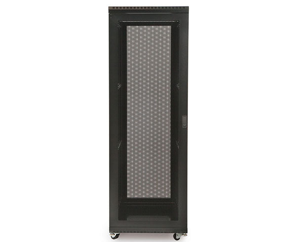 Open view of the 37U LINIER server cabinet with a vented front door