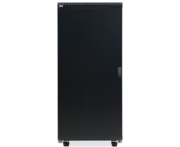 27U LINIER Server Cabinet showing solid door and casters