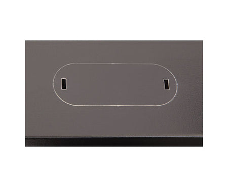 Detail of the cable entry on the 9U LINIER Swing-Out Wall Mount Cabinet