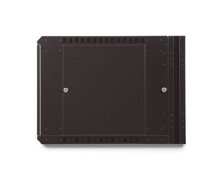 Side view of the 9U LINIER® swing-out wall mount cabinet with vented door
