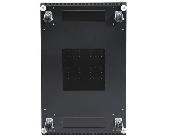 Bottom view of 37U LINIER server cabinet showcasing cable management