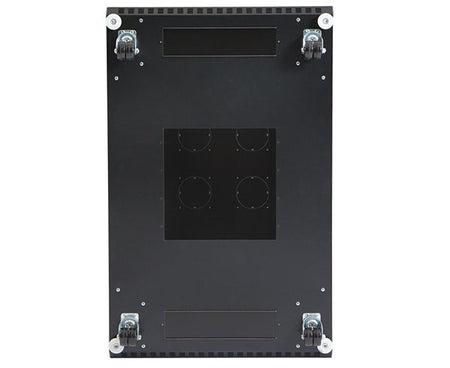 Bottom view of 37U LINIER server cabinet showcasing cable management