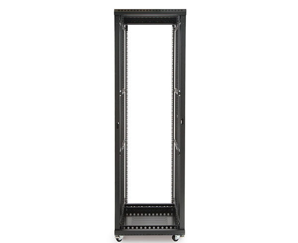 Inside the 42U LINIER server cabinet with one shelf and ample storage space