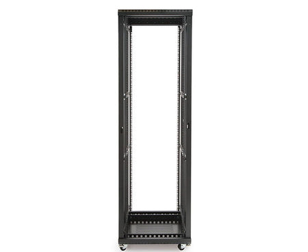 Inside the 42U LINIER server cabinet with one shelf and ample storage space
