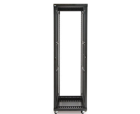 Interior view of the 42U LINIER server cabinet with two adjustable mounting rails
