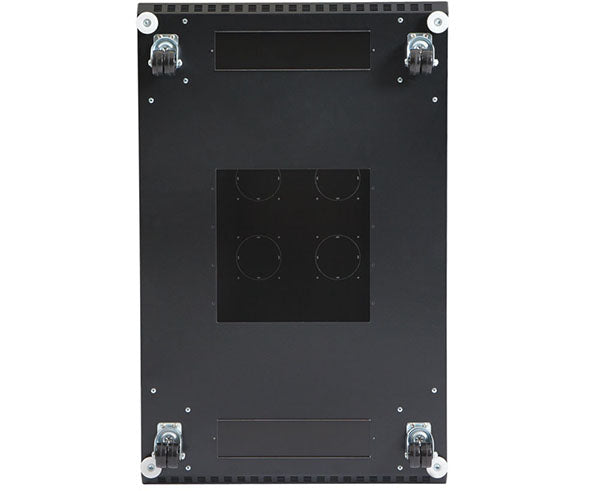 Rear angle of the 42U LINIER server cabinet showing structural support brackets