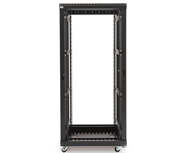 27U LINIER server cabinet with open design and no doors, 24-inch depth