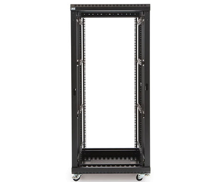 27U LINIER server cabinet with open design and no doors, 24-inch depth