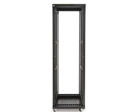 Interior view of the 42U LINIER® Server Cabinet with two vented shelves, emphasizing storage capacity