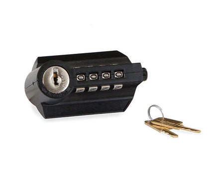 The LINIER® Wall Mount Combination Lock featuring a key slot and included keys