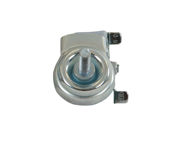 Close-up of caster wheel's brake lever from LAN Station Caster Kit