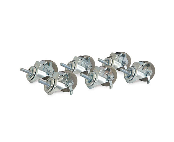 Swivel caster wheel with metal mounting plate for LAN station