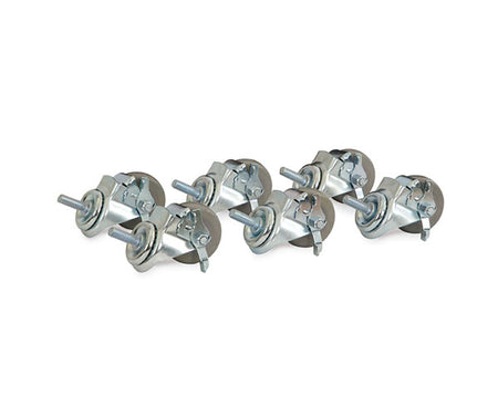 Swivel caster wheel with metal mounting plate for LAN station