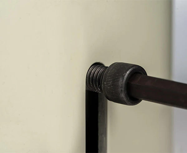 Close-up view of a 5/16" T-Handle Security Wrench with metal shaft