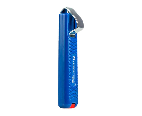 Close-up of the Round Cable Strip & Ring Tool with ergonomic handle