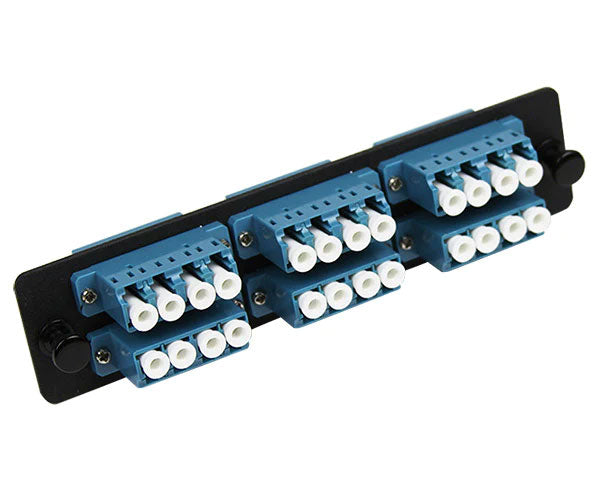 LC Single-Mode UPC LGX Adapter Plate with 6 Horizontal Quad Couplers