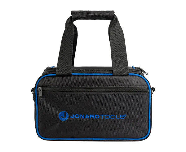 Jonard Tools branded rugged black and blue tool carrying case