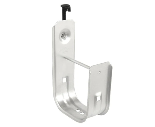 Steel batwing j-hook with retainer bar and clamp.