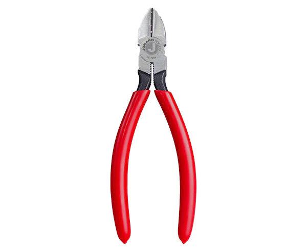 6.25" diagonal cutting pliers with ergonomic red handles on a plain background