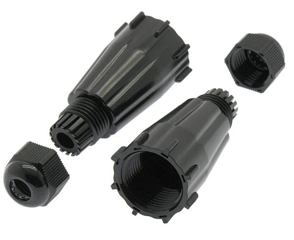Black waterproof outdoor patch cable cap.