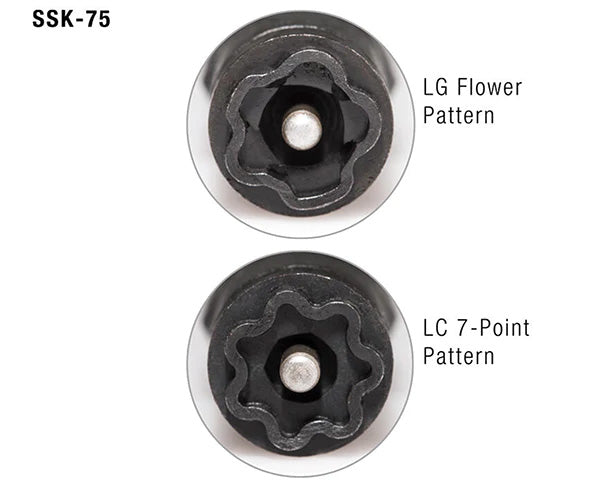 Two Star Key Can Wrenches with different patterns for LC & LG locks
