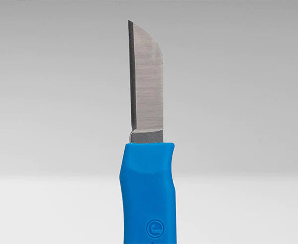Blue splicing knife from Network Technicians Splicer's Kit on white background