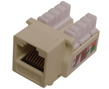 Ivory cat6 u-style unshielded keystone jack.